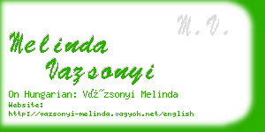 melinda vazsonyi business card